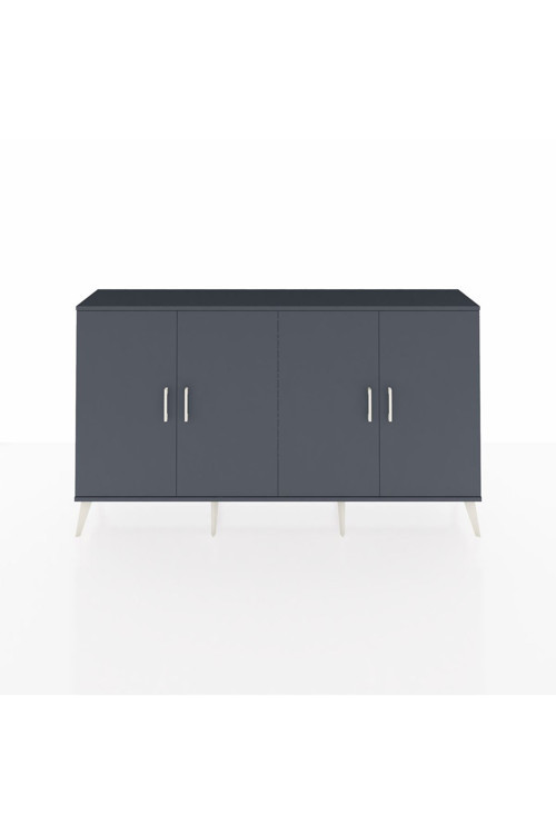 Arges Konsol 6 Raflı 4 Kapaklı 176x30x99 Antrasit-Antrasit/Aytaşı