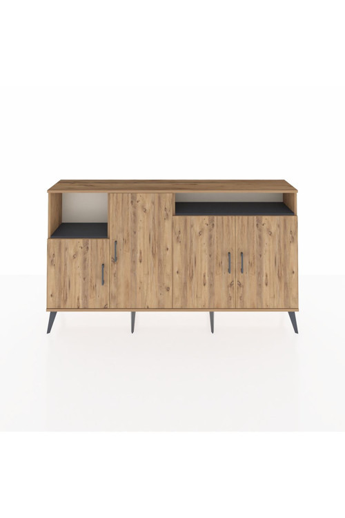 Arges Konsol 5 Raflı 4 Kapaklı 176 x 30 x 99 cm Çam - Çam - Antrasit