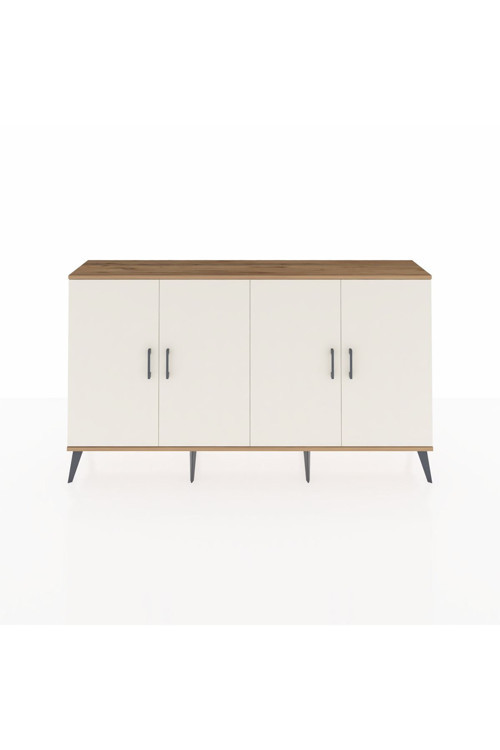 Arges Konsol 6 Raflı 4 Kapaklı 176x30x99 Çam-Aytaşı/Antrasit