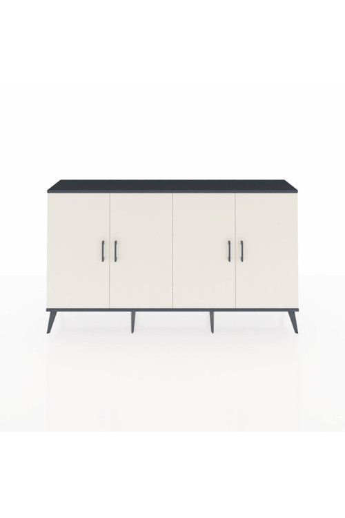 Arges Konsol 6 Raflı 4 Kapaklı 176x30x99 Antrasit-Aytaşı/Çam