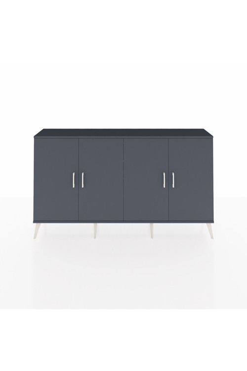 Arges Konsol 6 Raflı 4 Kapaklı 176x30x99 Antrasit-Antrasit