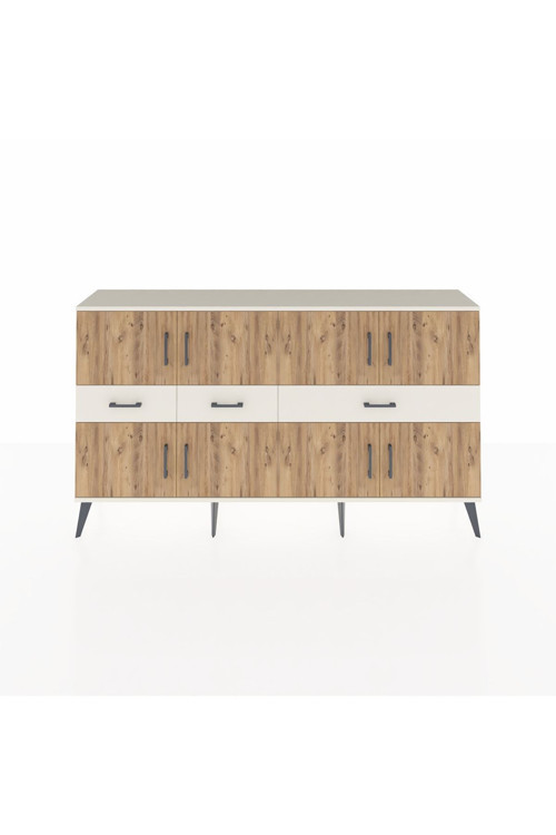 Arges Konsol 5 Raflı 3 Çekmeceli 8 Kapaklı 176 x 30 x 99 cm Aytaşı - Çam - Aytaşı