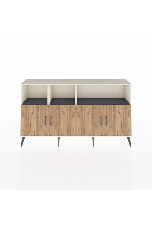 Arges Konsol 6 Raflı 4 Kapaklı 176x30x99 Aytaşı-Çam/Antrasit