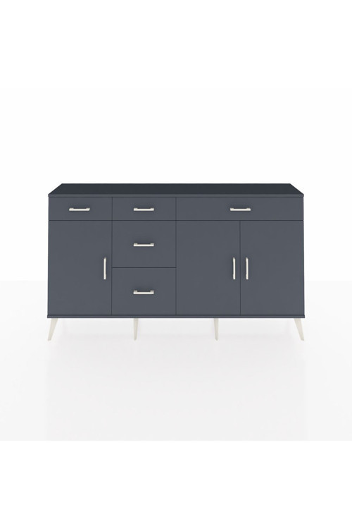 Arges Konsol 2 Raflı 5 Çekmeceli 3 Kapaklı 176x30x99 Antrasit-Antrasit