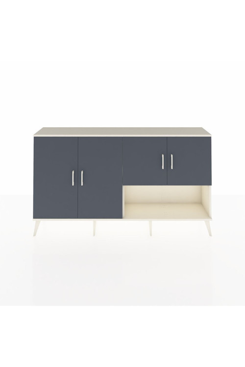 Arges Konsol 6 Raflı 4 Kapaklı 176x30x99 Aytaşı-Antrasit/Aytaşı