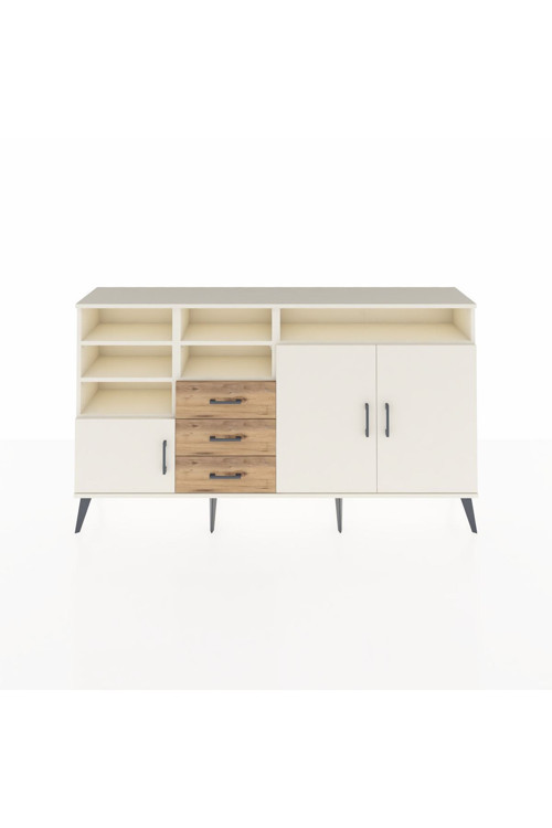 Arges Konsol 7 Raflı 3 Çekmeceli 3 Kapaklı 176 x 30 x 99 cm Aytaşı - Aytaşı - Çam