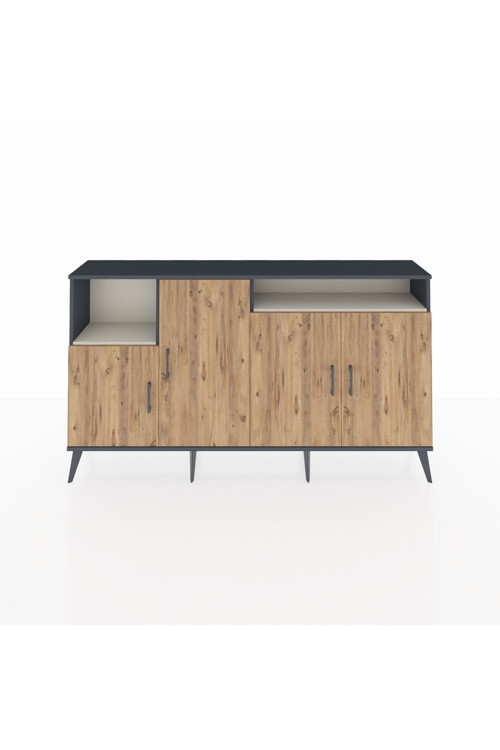 Arges Konsol 5 Raflı 4 Kapaklı 176 x 30 x 99 cm Antrasit - Çam - Aytaşı