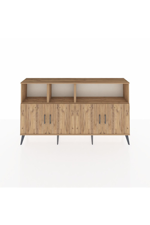 Arges Konsol 6 Raflı 4 Kapaklı 176x30x99 Çam-Çam
