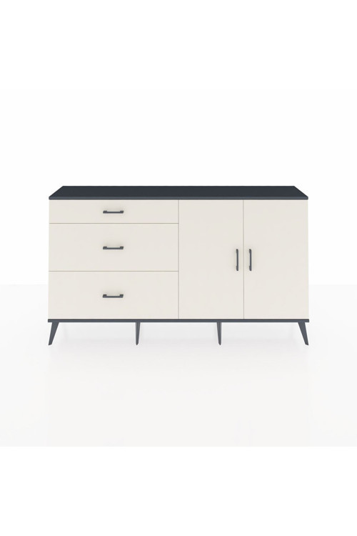 Arges Konsol 2 Raflı 3 Çekmeceli 2 Kapaklı 176 x 30 x 99 cm Antrasit - Aytaşı