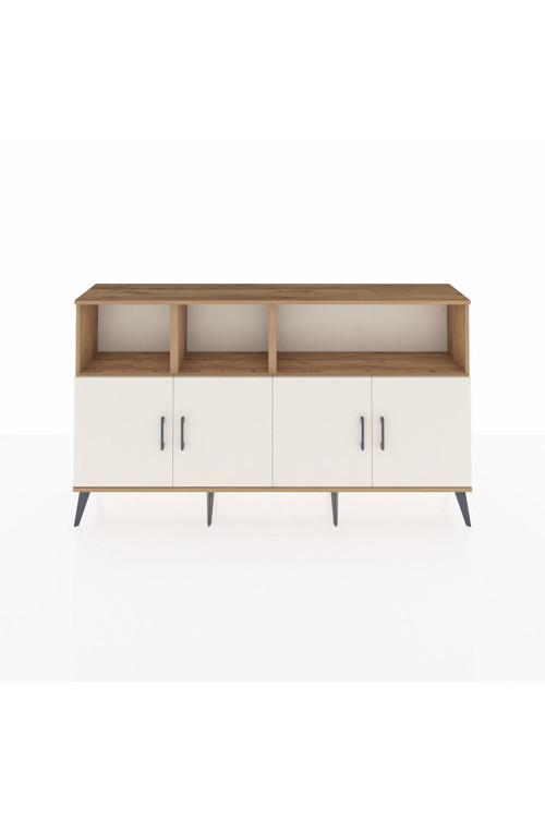 Arges Konsol 6 Raflı 4 Kapaklı 176x30x99 Çam-Aytaşı/Çam