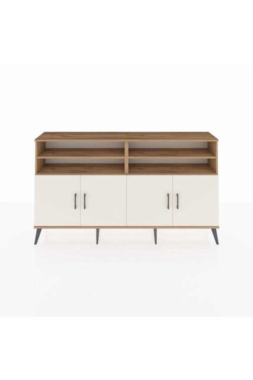 Arges Konsol 6 Raflı 4 Kapaklı 176x30x99 Çam-Aytaşı/Antrasit