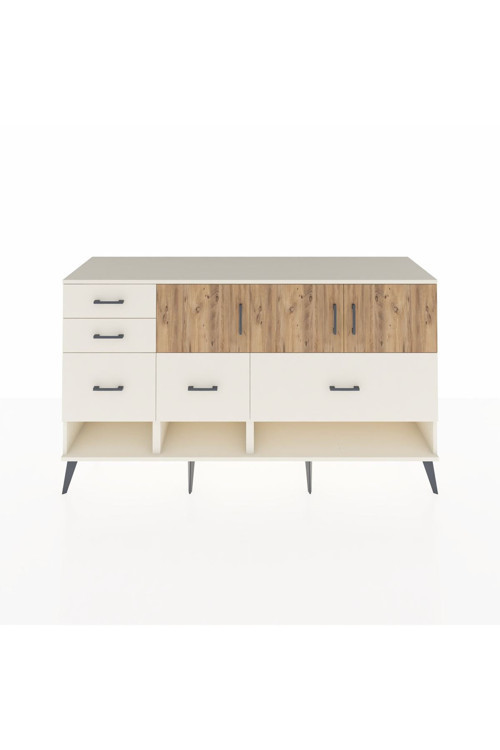 Hyperion Konsol 3 Raflı 5 Çekmeceli 3 Kapaklı 176 x 44 x 99 cm Aytaşı - Çam - Aytaşı