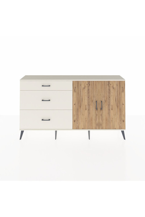 Arges Konsol 2 Raflı 3 Çekmeceli 2 Kapaklı 176 x 30 x 99 cm Aytaşı - Çam - Aytaşı