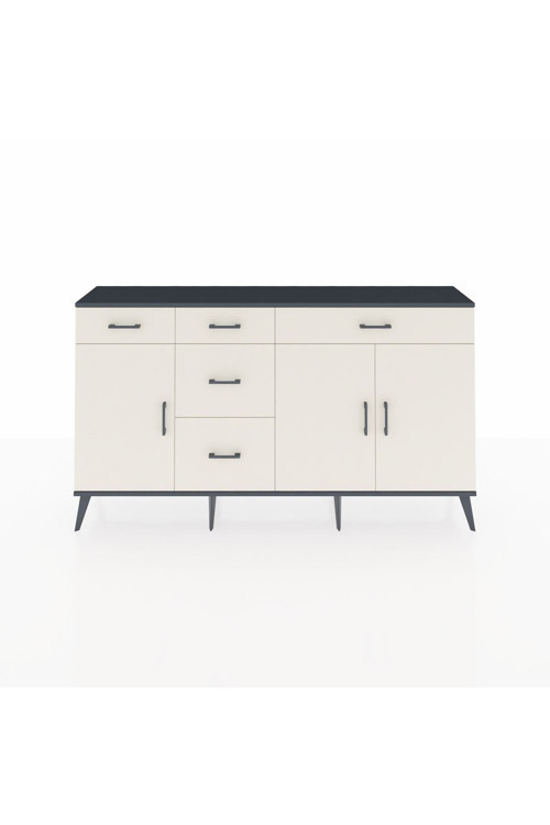 Arges Konsol 2 Raflı 5 Çekmeceli 3 Kapaklı 176 x 30 x 99 cm Antrasit - Aytaşı