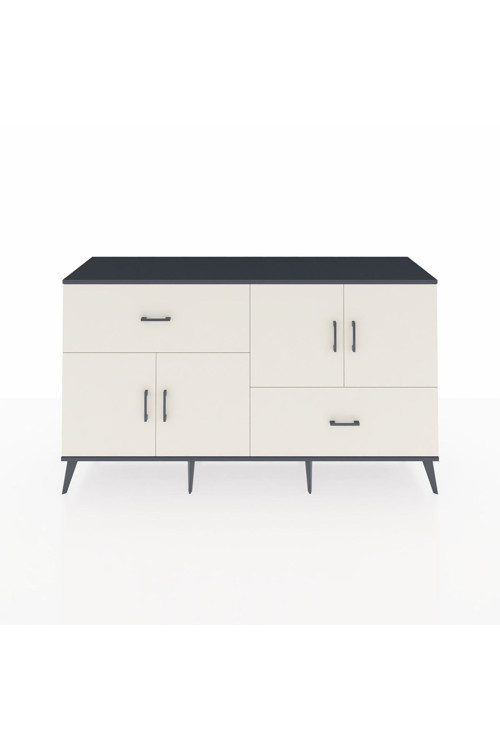 Hyperion Konsol 3 Raflı 2 Çekmeceli 4 Kapaklı 176 x 44 x 99 cm Antrasit - Aytaşı
