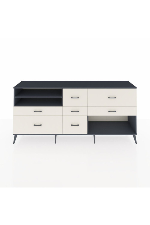 Hyperion Konsol 2 Raflı 7 Çekmeceli 220 x 44 x 99 cm Antrasit - Antrasit - Aytaşı