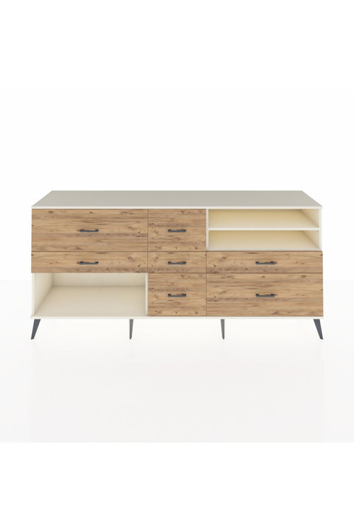 Hyperion Konsol 2 Raflı 7 Çekmeceli 220 x 44 x 99 cm Aytaşı - Aytaşı - Çam