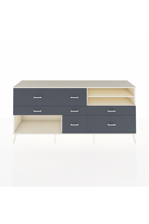 Hyperion Konsol 2 Raflı 7 Çekmeceli 220 x 44 x 99 cm Aytaşı - Aytaşı - Antrasit