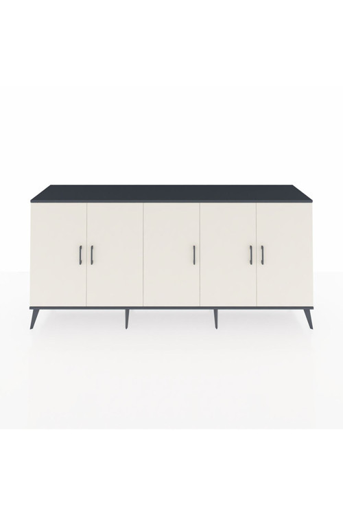 Hyperion Konsol 3 Raflı 5 Kapaklı 220 x 44 x 99 cm Antrasit - Aytaşı - Antrasit