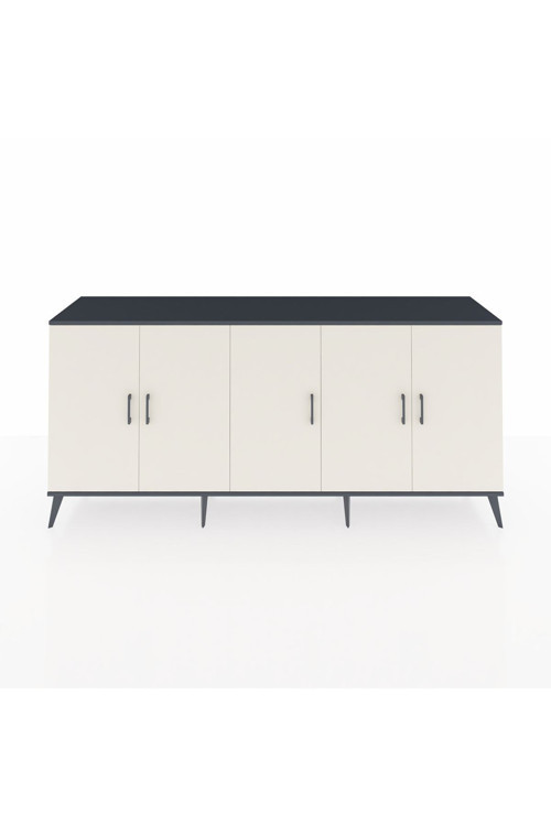 Hyperion Konsol 3 Raflı 5 Kapaklı 220 x 44 x 99 cm Antrasit - Aytaşı