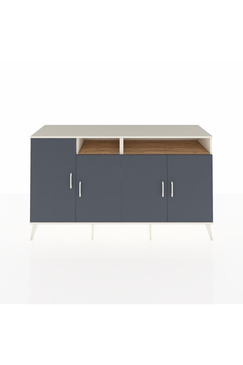 Kronos Konsol 6 Raflı 4 Kapaklı 176x59x99 Aytaşı-Antrasit/Çam