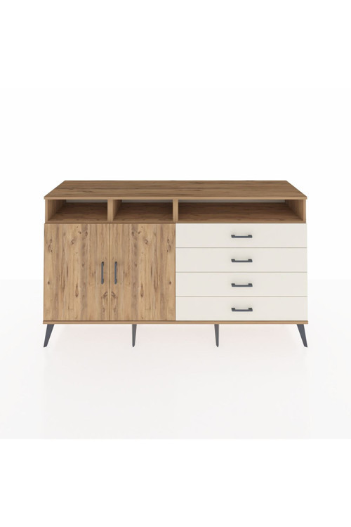 Kronos Konsol 5 Raflı 4 Çekmeceli 2 Kapaklı 176 x 59 x 99 cm Çam - Çam - Aytaşı