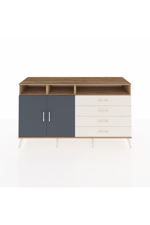 Kronos Konsol 5 Raflı 4 Çekmeceli 2 Kapaklı 176 x 59 x 99 cm Çam - Antrasit - Aytaşı