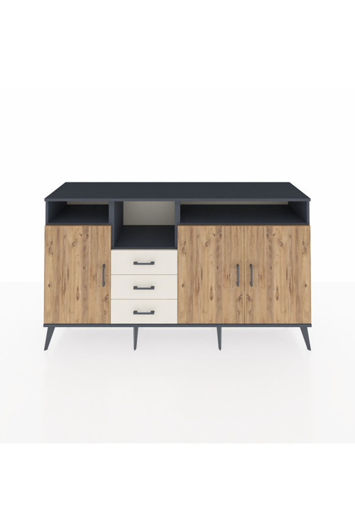 Kronos Konsol 5 Raflı 3 Çekmeceli 3 Kapaklı 176 x 59 x 99 cm Antrasit - Çam - Aytaşı
