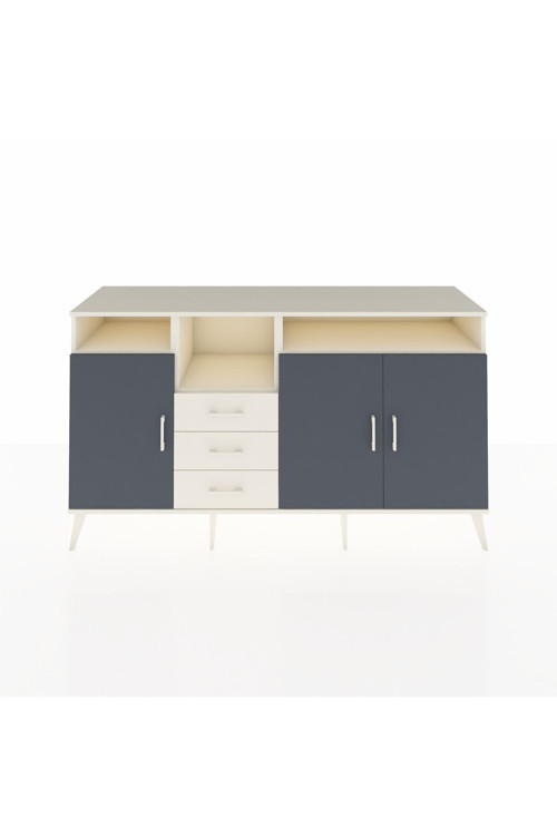 Kronos Konsol 5 Raflı 3 Çekmeceli 3 Kapaklı 176 x 59 x 99 cm Aytaşı - Antrasit - Aytaşı