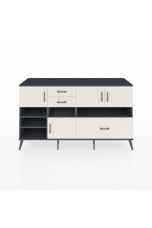 Kronos Konsol 7 Raflı 3 Çekmeceli 4 Kapaklı 176 x 59 x 99 cm Antrasit - Aytaşı