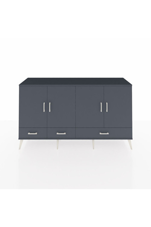 Kronos Konsol 6 Raflı 3 Çekmeceli 4 Kapaklı 176 x 59 x 99 cm Antrasit - Antrasit
