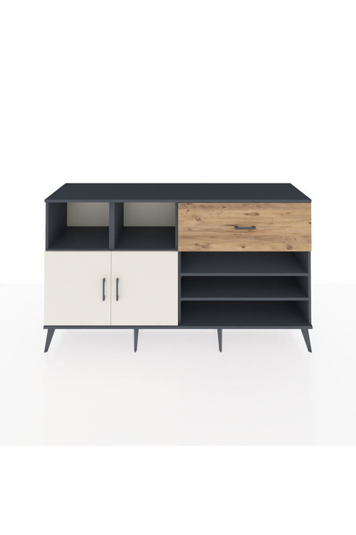 Kronos Konsol 6 Raflı 1 Çekmeceli 2 Kapaklı 176 x 59 x 99 cm Antrasit - Aytaşı - Çam