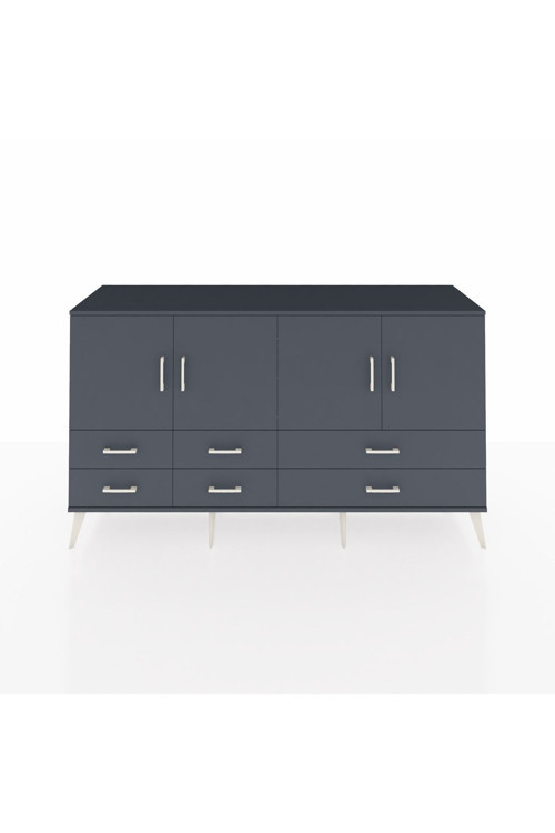 Kronos Konsol 6 Raflı 6 Çekmeceli 4 Kapaklı 176 x 59 x 99 cm Antrasit - Antrasit