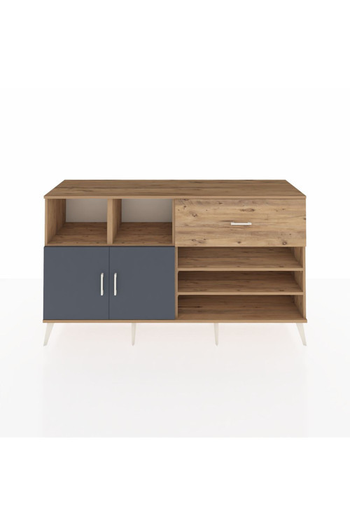 Kronos Konsol 6 Raflı 1 Çekmeceli 2 Kapaklı 176 x 59 x 99 cm Çam - Antrasit - Çam