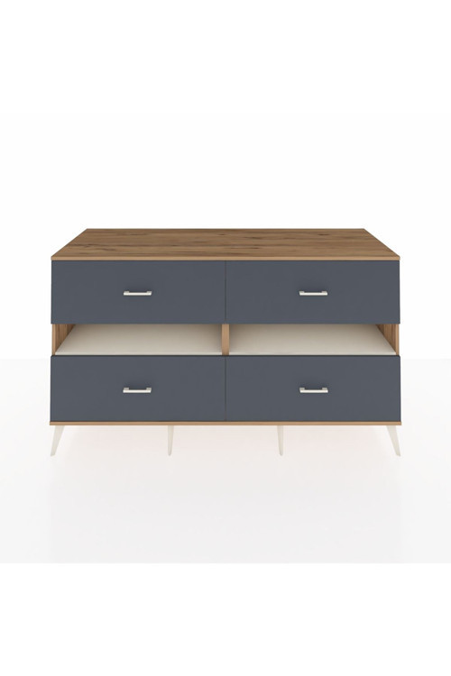 Kronos Konsol 2 Raflı 4 Çekmeceli 176 x 59 x 99 cm Çam - Aytaşı - Antrasit