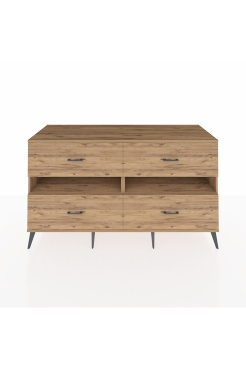 Kronos Konsol 2 Raflı 4 Çekmeceli 176 x 59 x 99 cm Çam - Çam