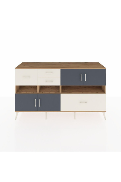 Kronos Konsol 5 Raflı 4 Çekmeceli 4 Kapaklı 176 x 59 x 99 cm Çam - Antrasit - Aytaşı
