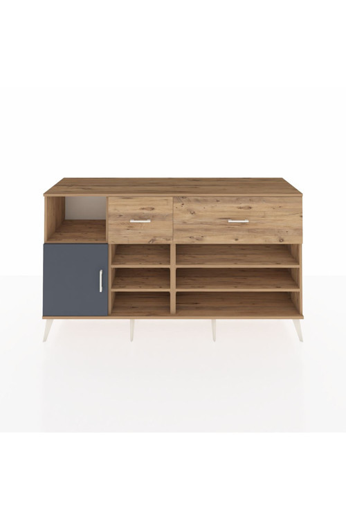 Kronos Konsol 6 Raflı 2 Çekmeceli 1 Kapaklı 176 x 59 x 99 cm Çam - Antrasit - Çam
