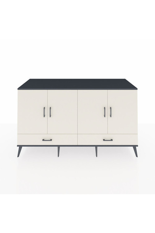Kronos Konsol 6 Raflı 2 Çekmeceli 4 Kapaklı 176 x 59 x 99 cm Antrasit - Aytaşı