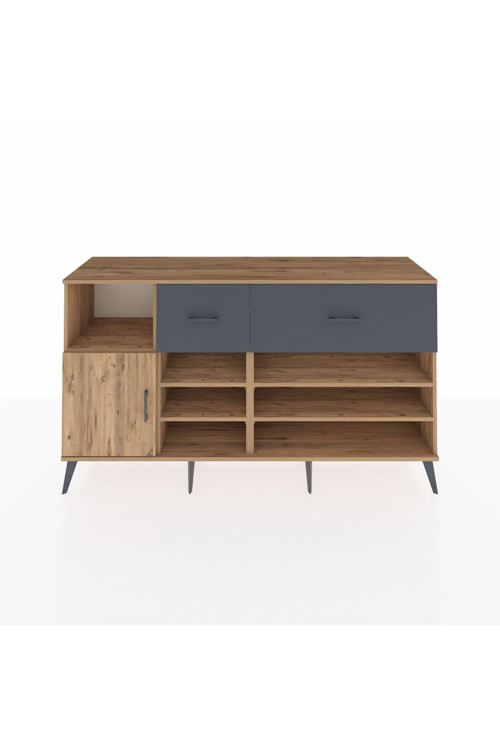 Kronos Konsol 6 Raflı 2 Çekmeceli 1 Kapaklı 176 x 59 x 99 cm Çam - Çam - Antrasit