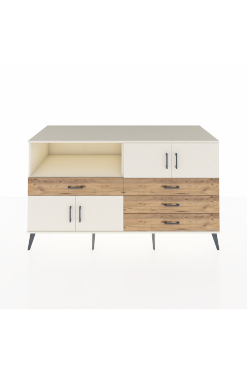 Kronos Konsol 2 Raflı 4 Çekmeceli 4 Kapaklı 176 x 59 x 99 cm Aytaşı - Aytaşı - Çam