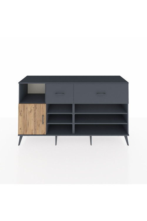 Kronos Konsol 6 Raflı 2 Çekmeceli 1 Kapaklı 176 x 59 x 99 cm Antrasit - Çam - Antrasit