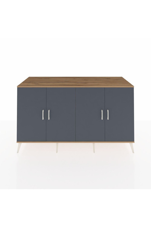 Kronos Konsol 4 Raflı 4 Kapaklı 176x59x99 Çam-Antrasit/Aytaşı