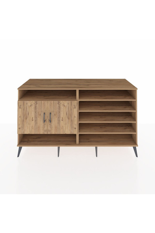 Kronos Konsol 7 Raflı 2 Kapaklı 176x59x99 Çam-Çam