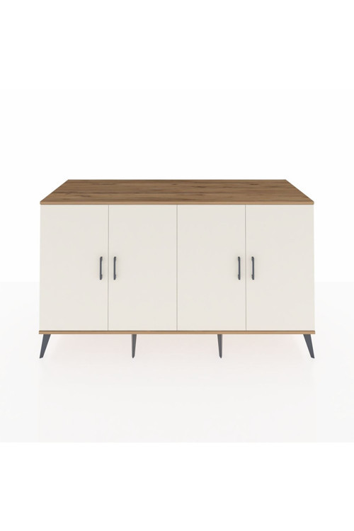 Kronos Konsol 4 Raflı 4 Kapaklı 176x59x99 Çam-Aytaşı/Antrasit