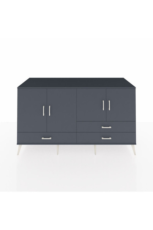 Kronos Konsol 5 Raflı 3 Çekmeceli 4 Kapaklı 176 x 59 x 99 cm Antrasit - Antrasit