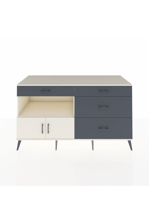 Kronos Konsol 1 Raflı 4 Çekmeceli 2 Kapaklı 176 x 59 x 99 cm Aytaşı - Aytaşı - Antrasit