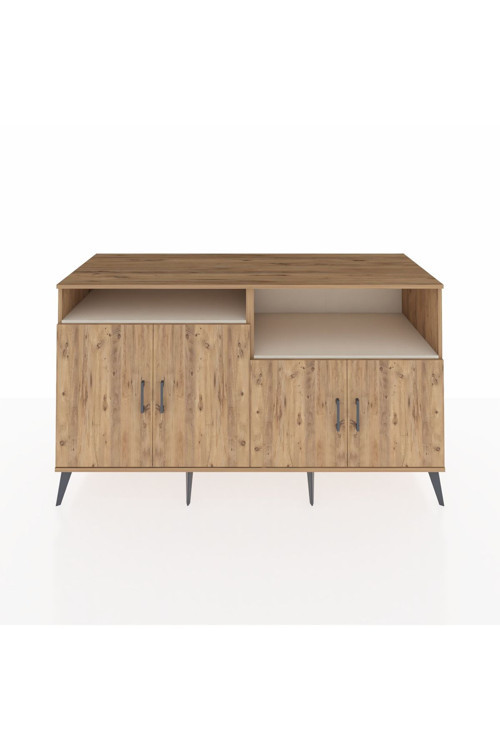 Kronos Konsol 4 Raflı 4 Kapaklı 176 x 59 x 99 cm Çam - Çam - Aytaşı