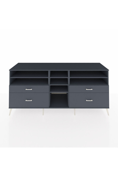Kronos Konsol 7 Raflı 4 Çekmeceli 220 x 59 x 99 cm Antrasit - Antrasit - Antrasit