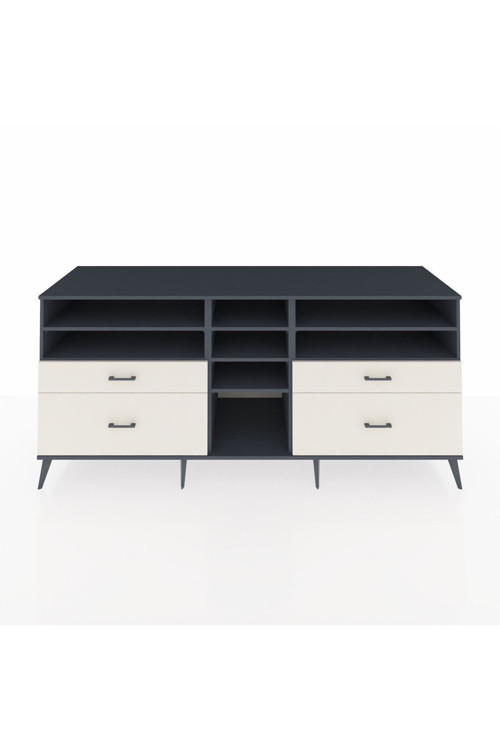 Kronos Konsol 7 Raflı 4 Çekmeceli 220 x 59 x 99 cm Antrasit - Antrasit - Aytaşı